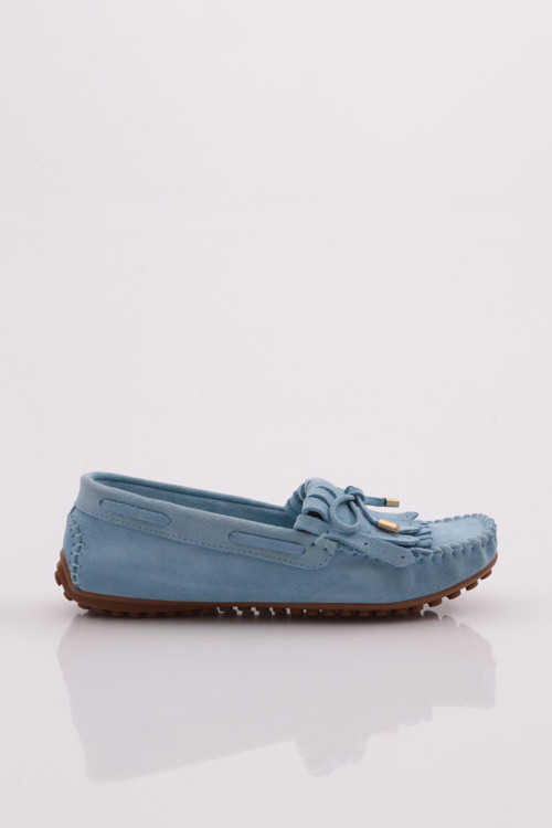 Kadın Püskül Detaylı Loafer Ayakkabı Bebe Mavi Süet 212292885