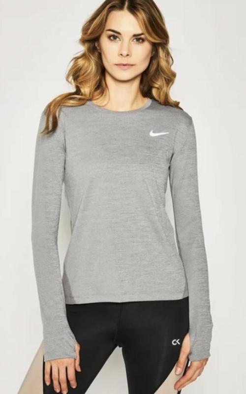 Miler Kadın Uzun Kollu Gri Koşu T-shirt AJ8128056