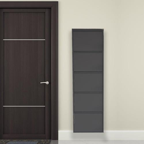 5'li Metal Ayakkabılık - Siyah