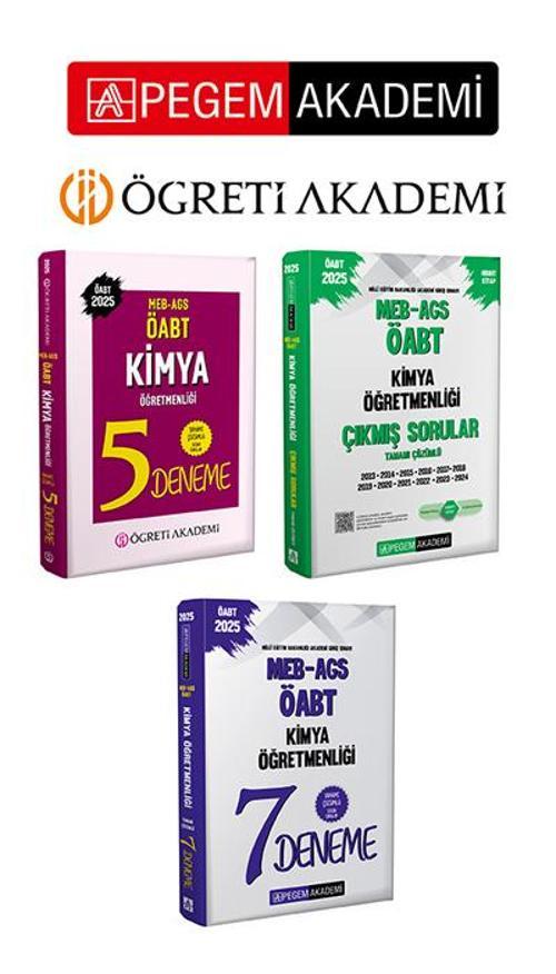 PEGEM AKADEMİ 2025 MEB AGS ÖABT Kimya Öğretmenliği Tamamı Çözümlü 5 Deneme + 2025 MEB-AGS-ÖABT Kimya