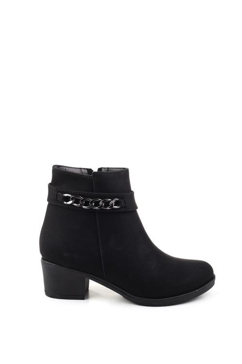 5 Cm Topuklu Kaymaz Kauçuk Taban Günlük Kadın Bot