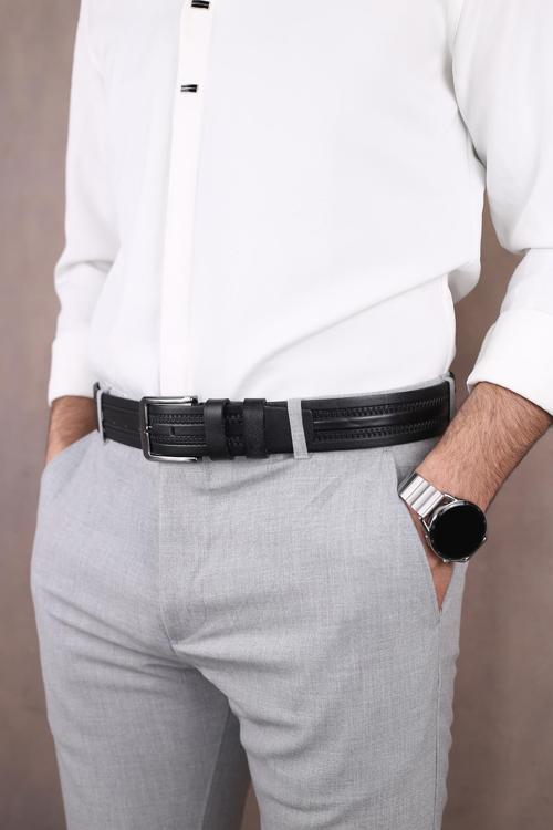 Smt-4407 Erkek Hakiki Deri Klasik Kot Kemeri