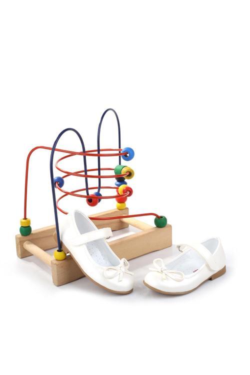 Ortaç-2079 Kız Bebek Balerin Rugan Babet Ayakkabı