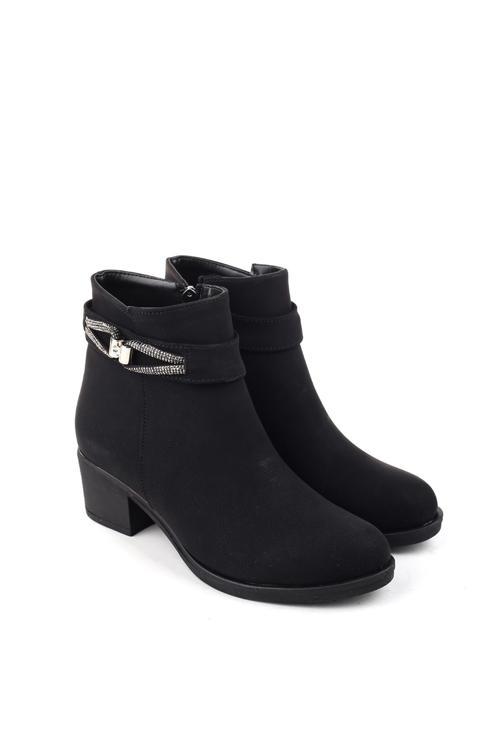 5 Cm Topuklu Kaymaz Kauçuk Taban Günlük Kadın Bot