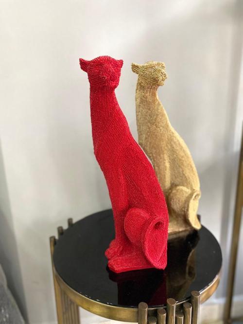 Dekoratif Çita Leopar Biblo büst Heykel