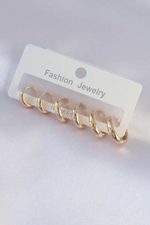 Pirinç Gold Renk Oval Küpe Seti - TJ-BKP9002
