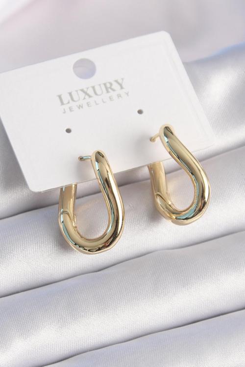 Pirinç Gold Renk Halka Model Kadın Küpe - TJ-BKP9532