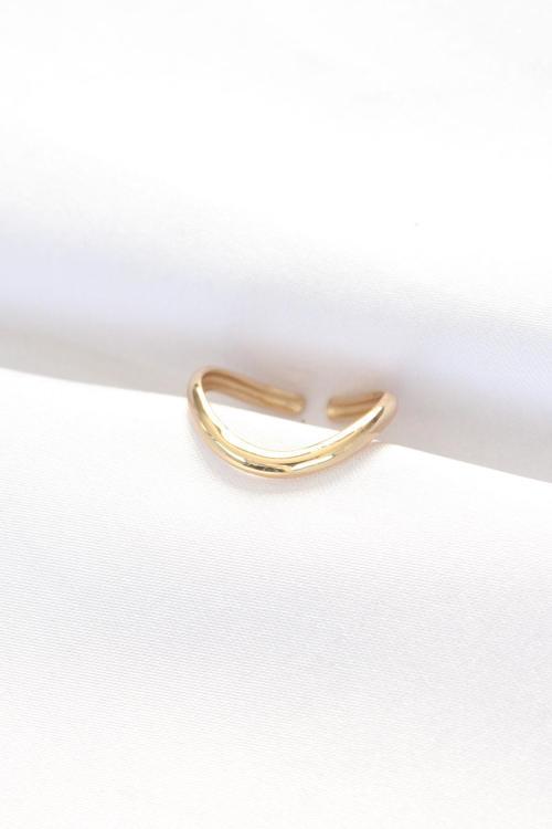 Yassı Gold Renk Ayarlanabilir Yüzük - TJ-BYK3101