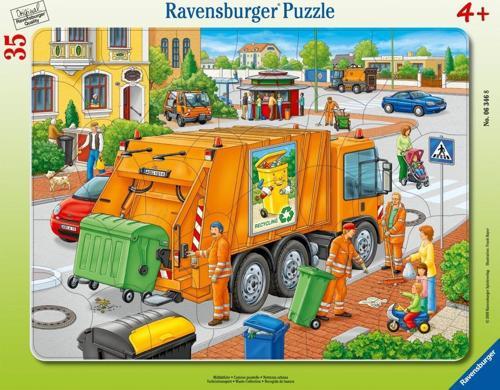 35 Parça Çerçeveli Puzzle Çöp Arabası 063468