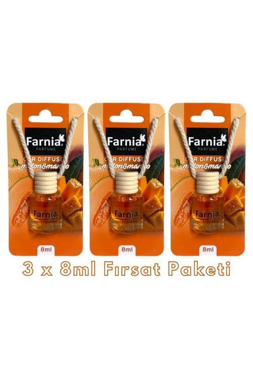 Yüksek Esanslı Askılı Araç Kokusu EDP Parfüm Mango Kavun 8 Ml 3 Adet Avantaj Paketi