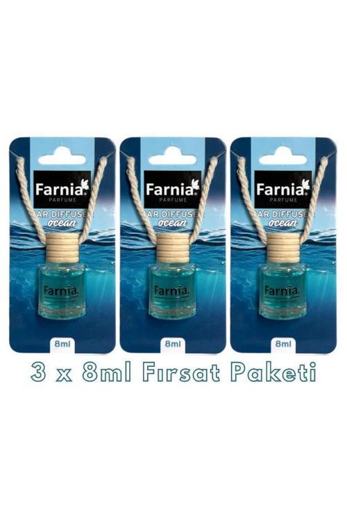 Yüksek Esanslı Askılı Araç Kokusu EDP Parfüm Okyanus 8 Ml 3 Adet Avantaj Paketi