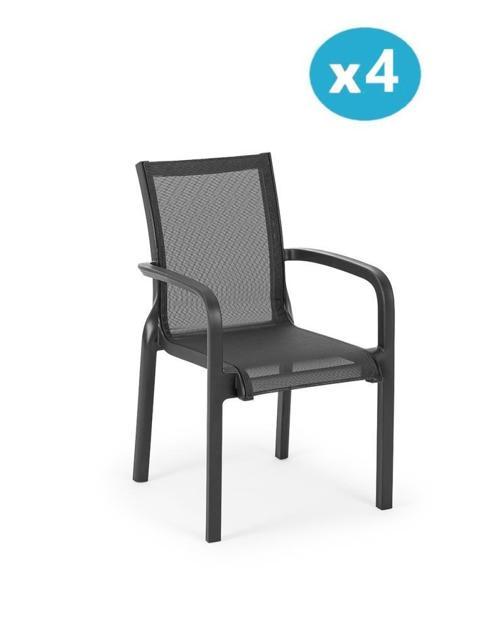 SY-2528 Plastik Fileli Bahçe Koltuk Sandalye 4'lü Set