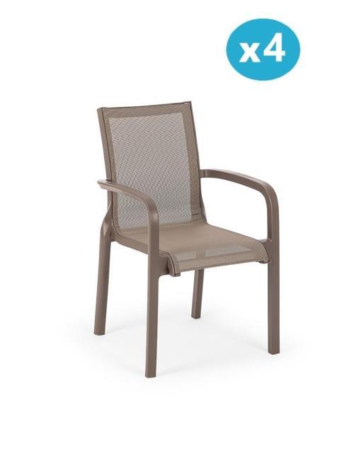 SY-2528 Plastik Fileli Bahçe Koltuk Sandalye 4'lü Set