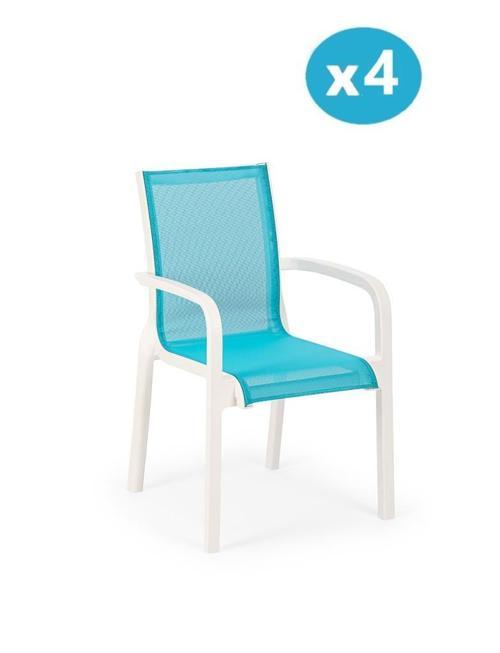 SY-2528 Plastik Fileli Bahçe Koltuk Sandalye 4'lü Set