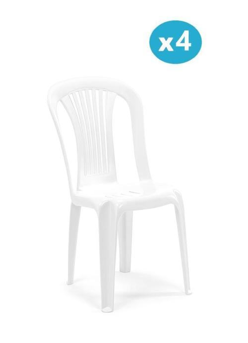 SY-2520 Manolya Plastik Bahçe Sandalye Beyaz 4'lü Set