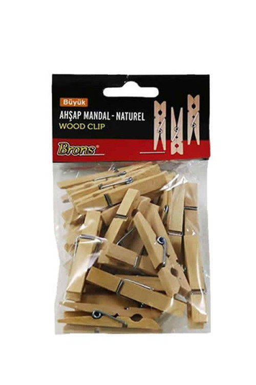 Br-907 Büyük Natural Ahşap Mandal