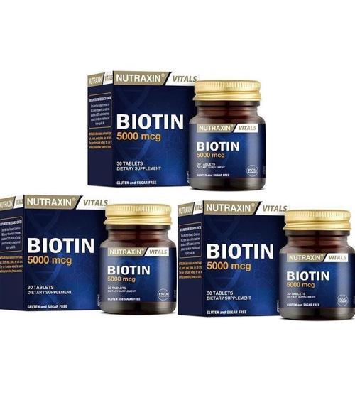 BİOTİN 5000 MCG 30 TABLET x 3 ADET