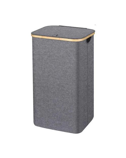 Kumaş Kirli Çamaşır Sepeti Katlanır 100 Litre Bambu Çerçeveli