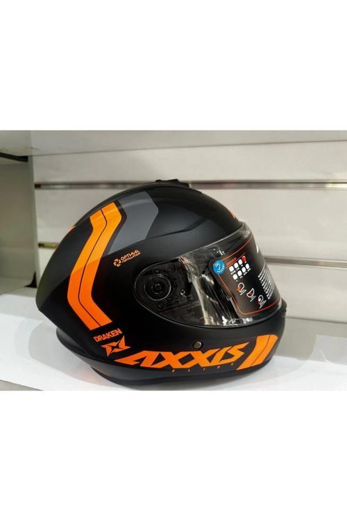KASK AXXİS DRAKEN S B4 SLIDE MAT FLOUR uyumlu ORANGE/BLACK