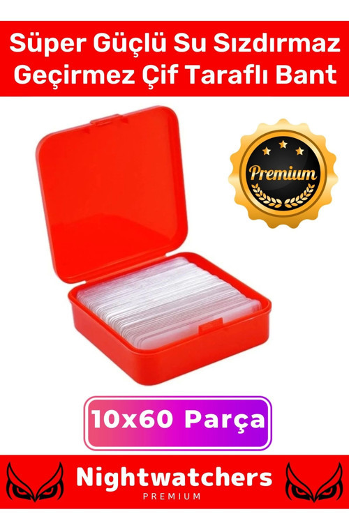 Deluxe Süper Güçlü Yapışkan Kolay Çıkarılabilir Çok Amaçlı 60 Parça Çift Taraflı Şeffaf Bant 10 Adet