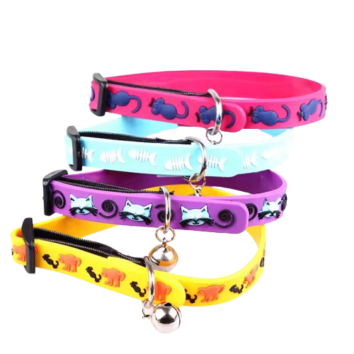 Çıngıraklı Zilli Sevimli Renkli Slikon Kedi Köpek Boyun Tasması