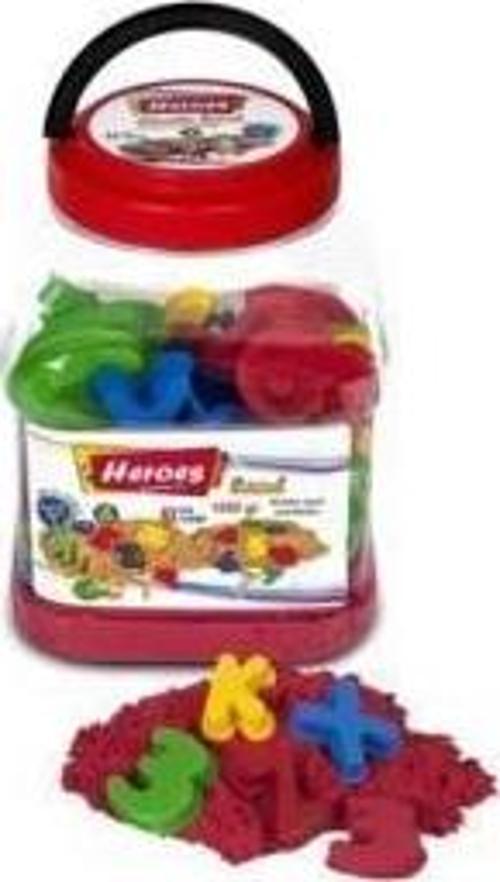 HEROES,PET KUTULU HARF VE RAKAMLAR+KİNETİK KUM (1000GR.) KUM-024