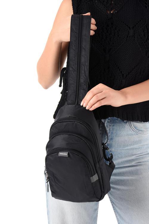 Unisex Paraşüt Kumaş Suya Dayanıklı 3 Bölmeli Çapraz Ve Sırtlık Askılı Body Bag