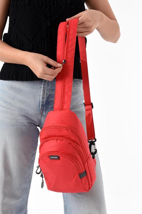 Unisex Paraşüt Kumaş Suya Dayanıklı 3 Bölmeli Çapraz Ve Sırtlık Askılı Body Bag