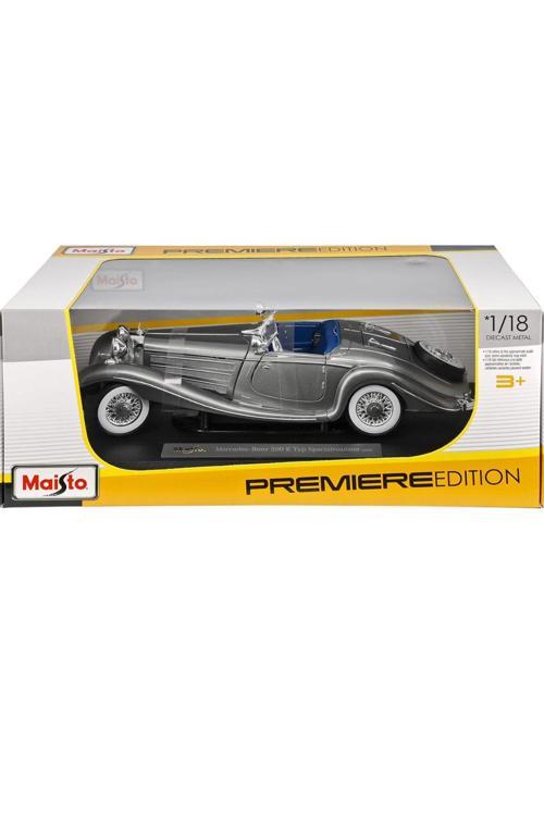 1/18 1936 Mercedes-Benz Special Roadster Premiere Edition Die-Cast Model Araba Gri
