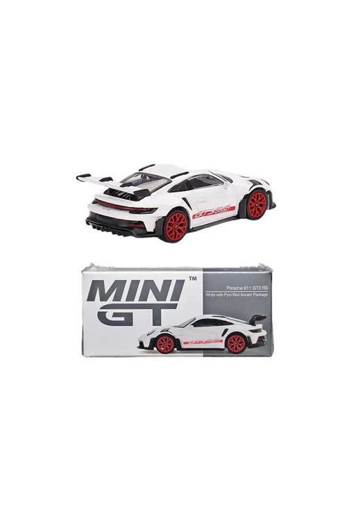 1/64 Porsche 911 Gt3 Rs (White With Pyro Red) Model Araba