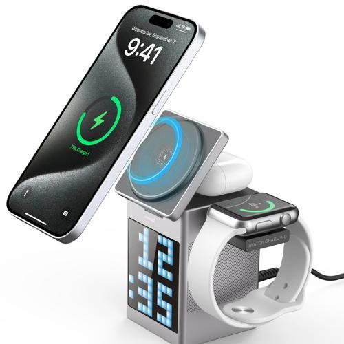 Mio Cube 5 Saatli ve BT Hoparlörlü 5in1 Telefon Tutucu - Gri