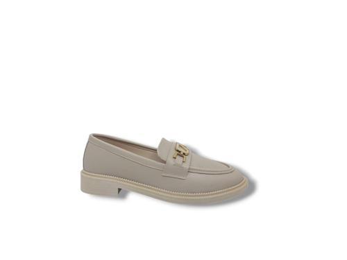 307 Kadın Krem Tokalı Loafer Ayakkabı