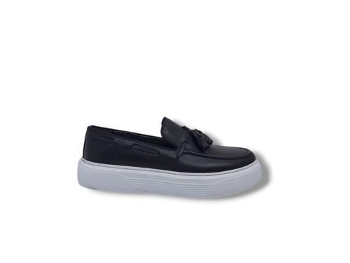 230-100 Erkek Siyah Hakiki Deri Loafer Ayakkabı