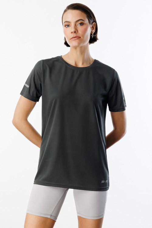 Kadın Nem Emici Hızlı Kuruma Atletik Teknik Performans Spor T-shirt DRIFIT-KISAKOL