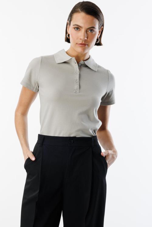 Kadın Basic Polo Yaka Tişört KADIN-POLOYAKA