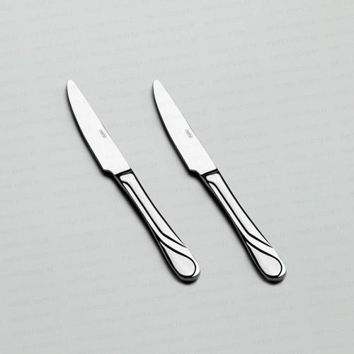 safir pasta bıçak - 6 lı paslanmaz çelik pasta tatlı bıçağı 18/10