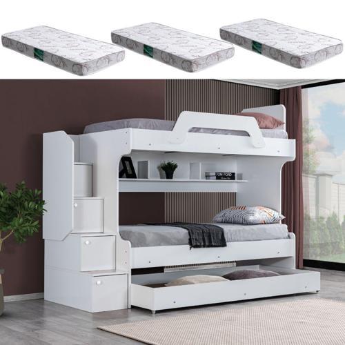Ranza, İnci Yavrulu Ranza 3lü Beyaz Ranza + 3 Adet Comfort Yatak