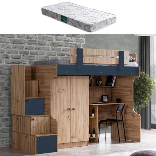 Ranza, Riva Ranza Çalışma Masası 2 Kapaklı Dolap 1 Adet Comfort Yatak