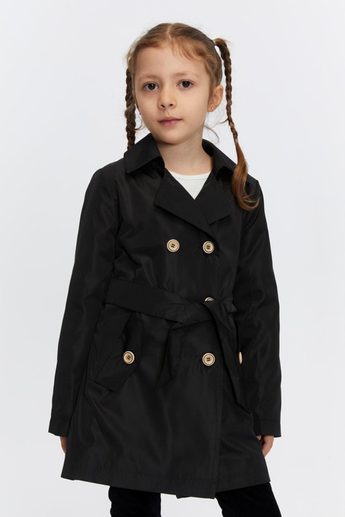 Belden Bağlamalı Kız Çocuk Trençkot 51316