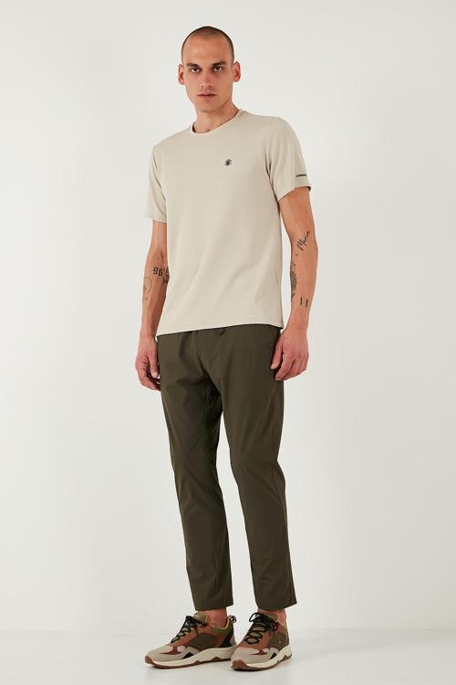 Slim Fit Lastikli Bel Boru Paça Kemer Detaylı Pantolon Erkek Kot Pantolon 5543S86JMILANO HAKİ