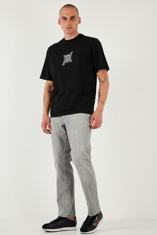 Streç Pamuklu Comfort Fit Yüksek Bel Boru Paça Jeans Erkek Kot Pantolon 4400S58TEXAS GRİ