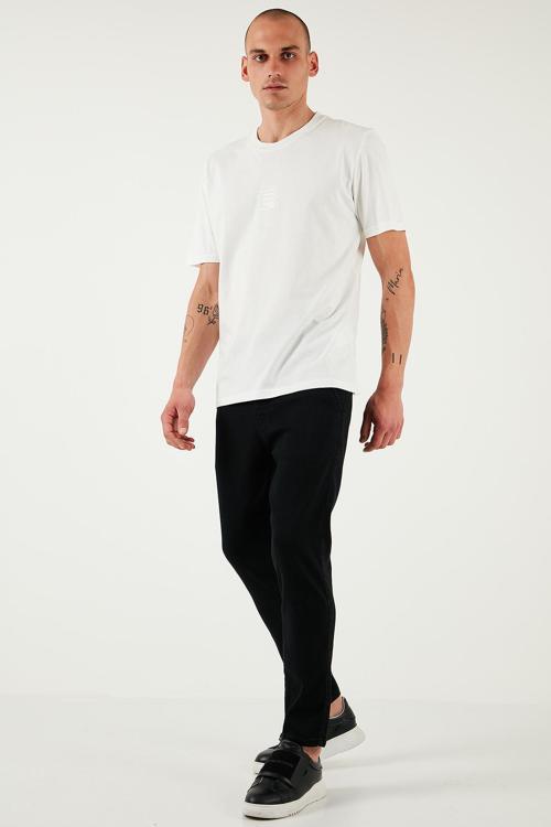 Pamuklu Slim Fit Normal Bel Boru Paça Jeans Erkek Kot Pantolon 5536S69JMILANO SİYAH