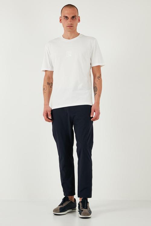 Slim Fit Lastikli Bel Boru Paça Kemer Detaylı Pantolon Erkek Kot Pantolon 5543S86JMILANO LACİVERT