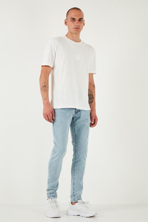 Streç Pamuklu Slim Fit Normal Bel Dar Paça Jeans Erkek Kot Pantolon 1115S601NAPOLI AÇIK MAVİ
