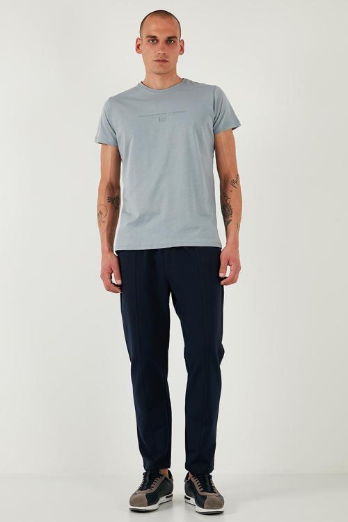 Pamuklu Regular Fit Yüksek Bel Düz Paça Çimalı Jogger Erkek Pantolon 5908058 LACİVERT