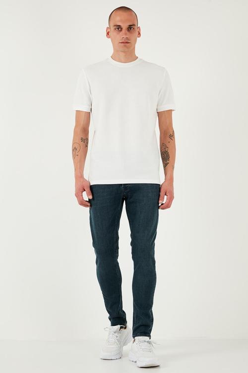 Streç Pamuklu Slim Fit Normal Bel Dar Paça Jeans Erkek Kot Pantolon 1124S81NAPOLI MAVİ