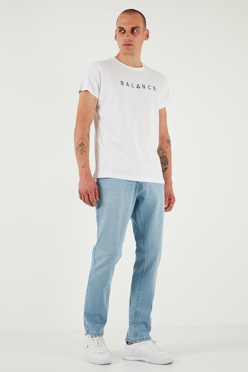 Streç Pamuklu Regular Fit Normal Bel Boru Paça Jeans Erkek Kot Pantolon 2201S512PARMA AÇIK MAVİ