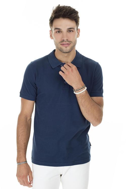 Pamuklu Regular Fit Düğmeli Erkek Polo Yaka T Shirt 4362050 MARINE