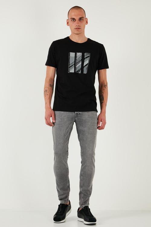 Streç Pamuklu Slim Fit Normal Bel Dar Paça Jeans Erkek Kot Pantolon 1124S59NAPOLI GRİ