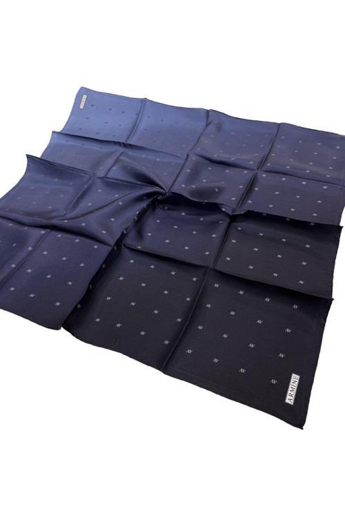 İpek Eşarp Nostalji - 8338-82 Lacivert Mavi Twill
